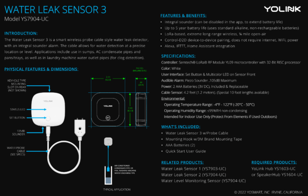 Ūdens noplūdes sensors ar kabeli - Image 2